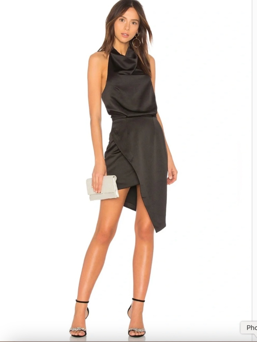 Elliatt - Camo Asymmetric Halter Satin Cocktail Dress